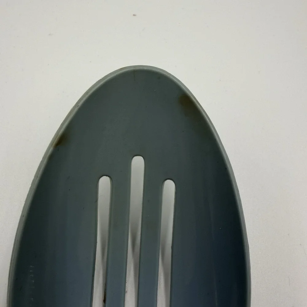 Vintage EKCO Blue Slotted Serving Spoon‎ USA Plastic Kitchen Utensil
